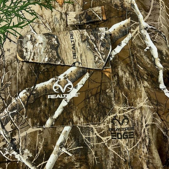 Realtree Edge Mens Hunting Shirt Brown Camouflage Pockets Short Sleeve XXL New - Picture 5 of 12